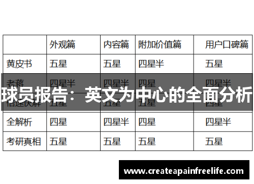 球员报告：英文为中心的全面分析